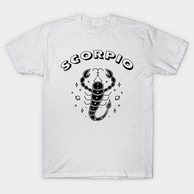 Scorpio Astrology Sign T-Shirt by GPrez Designs